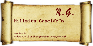 Milisits Gracián névjegykártya